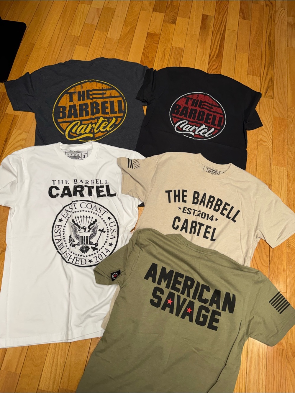 Barbell Cartel and Savage Barbell BUNDLE 5 shirts